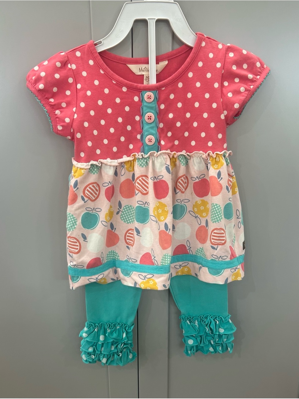 Matilda Jane Pink Polka Dot Apple Set